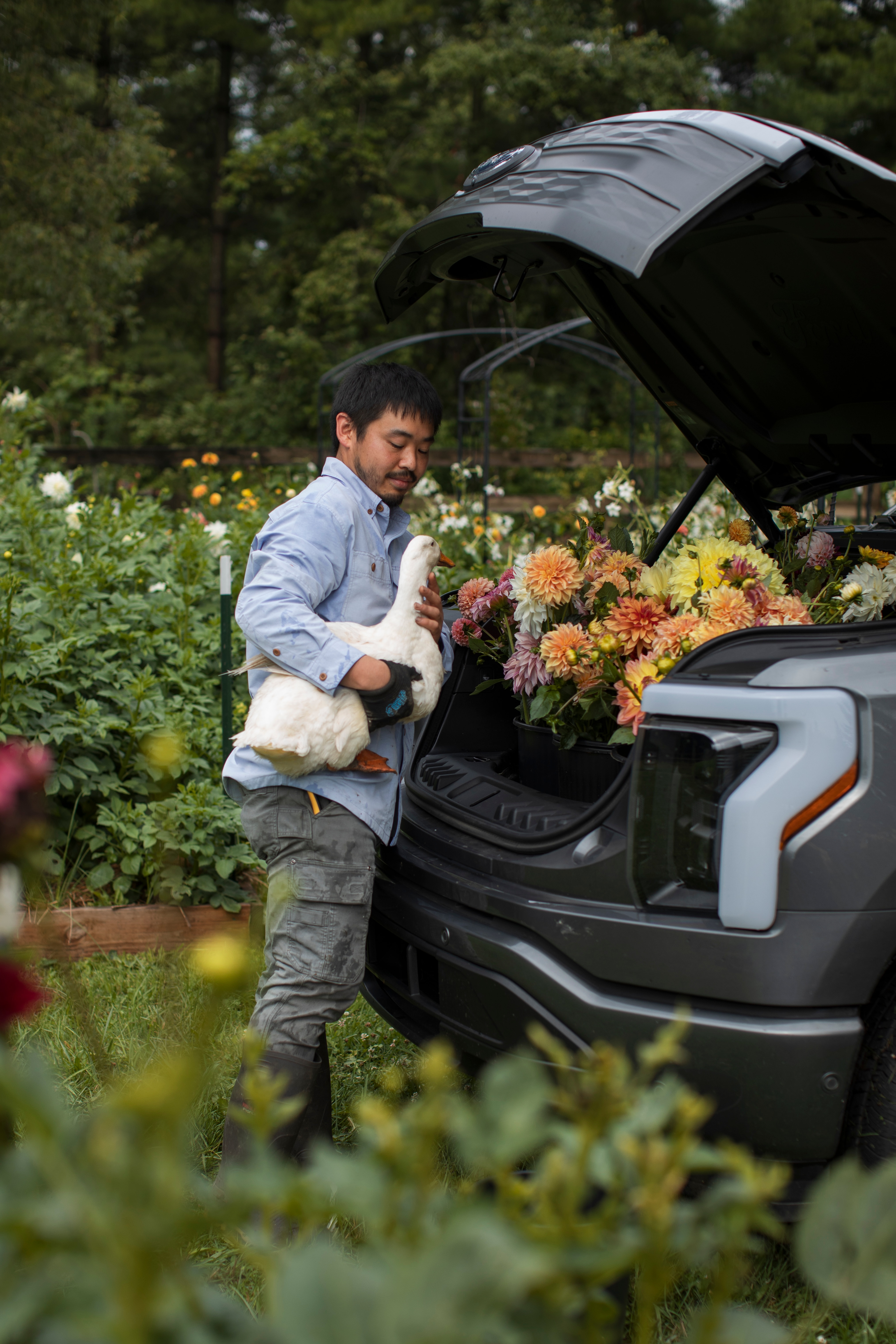 From hauling livestock and powering work to delivering flowers, see how F-150 Lightning is “a total gamechanger” for Chris Yamamoto and his seven-acre farm.